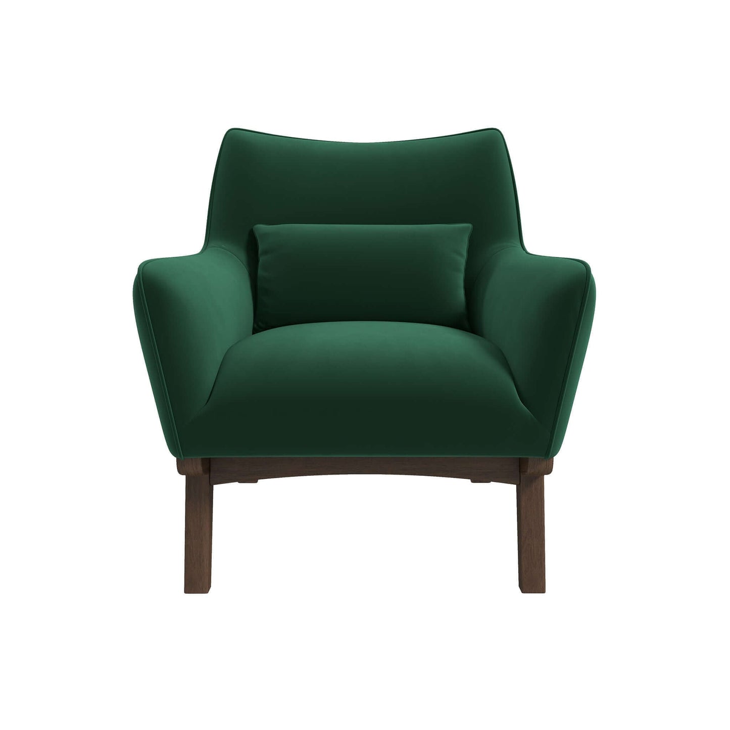 Sillón Brayden de terciopelo verde oscuro de mediados de siglo