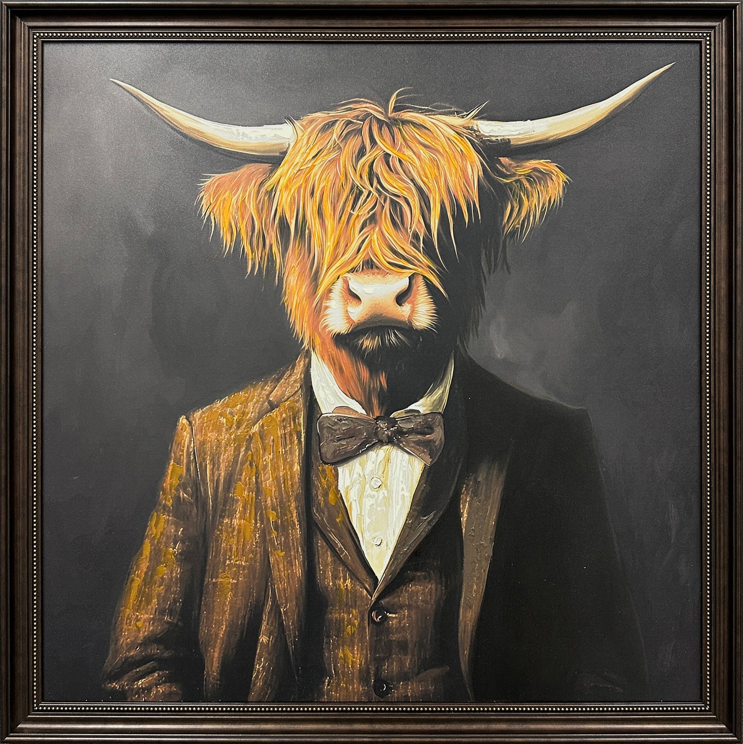 Dapper Highland Hand-Embellished Canvas in Frame