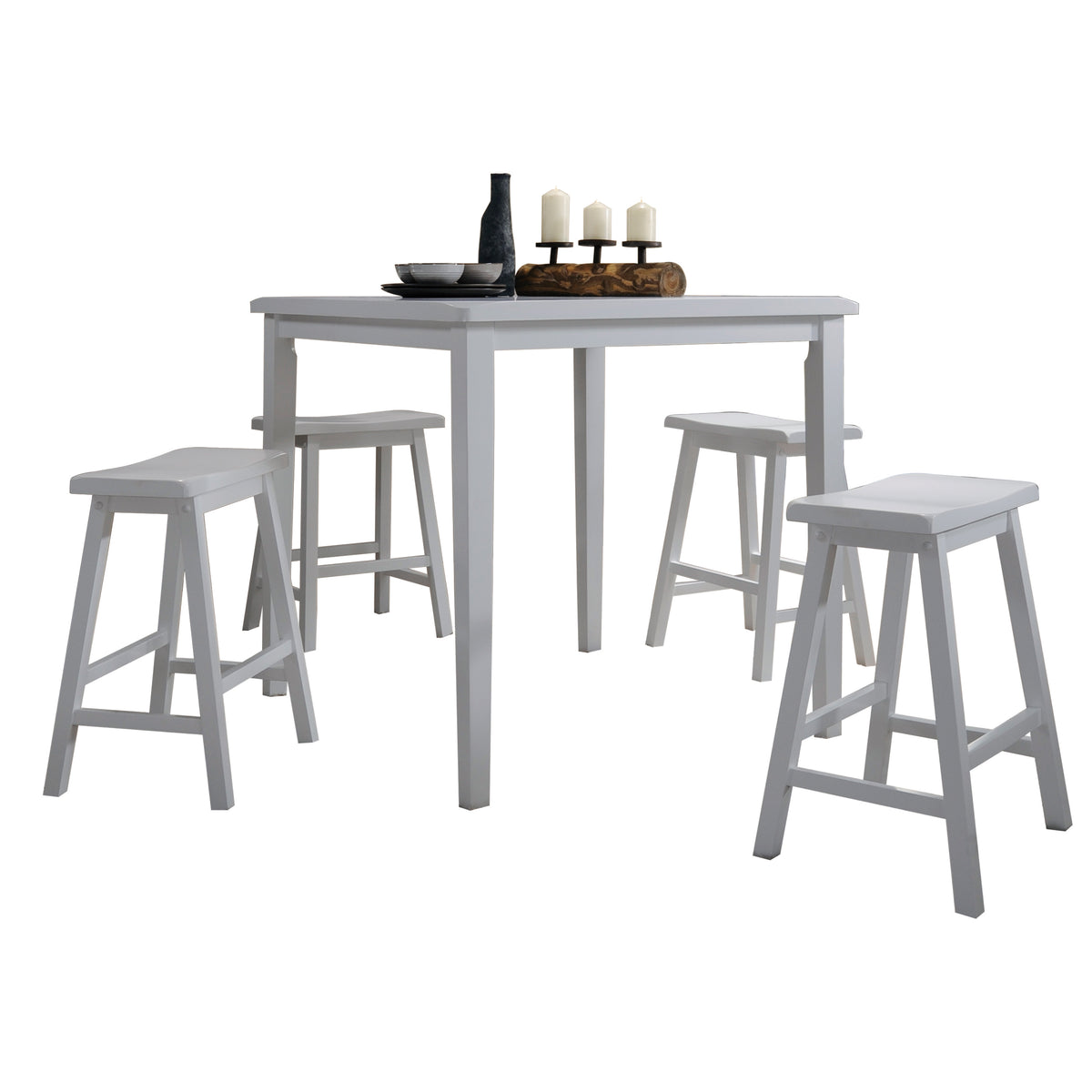 Juego de mesa Gaucho Square de 91 cm de largo, 5 piezas, altura de mostrador