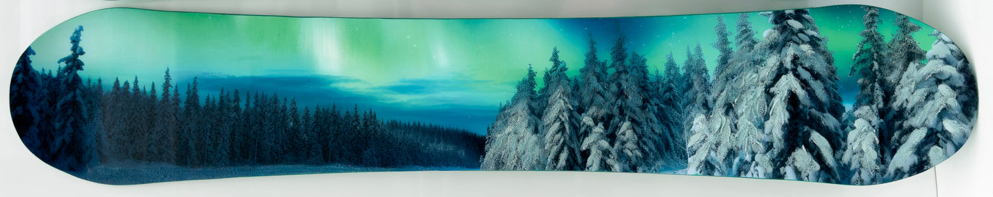 ''Snowboard - Northern Lights'' Hand-painted Snowboard