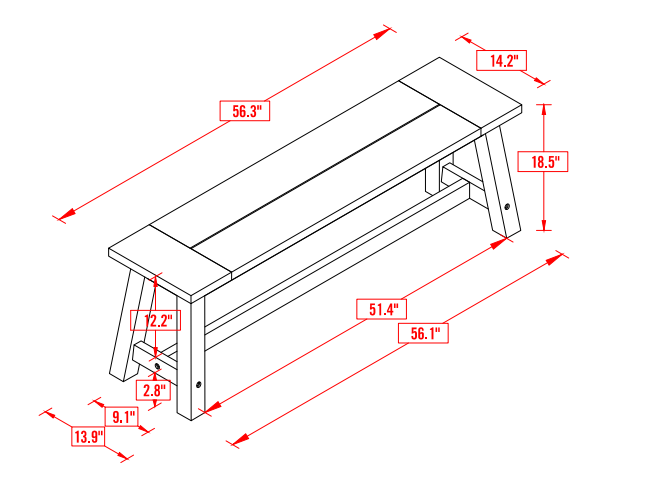 Sierra Eucalyptus Outdoor Bench