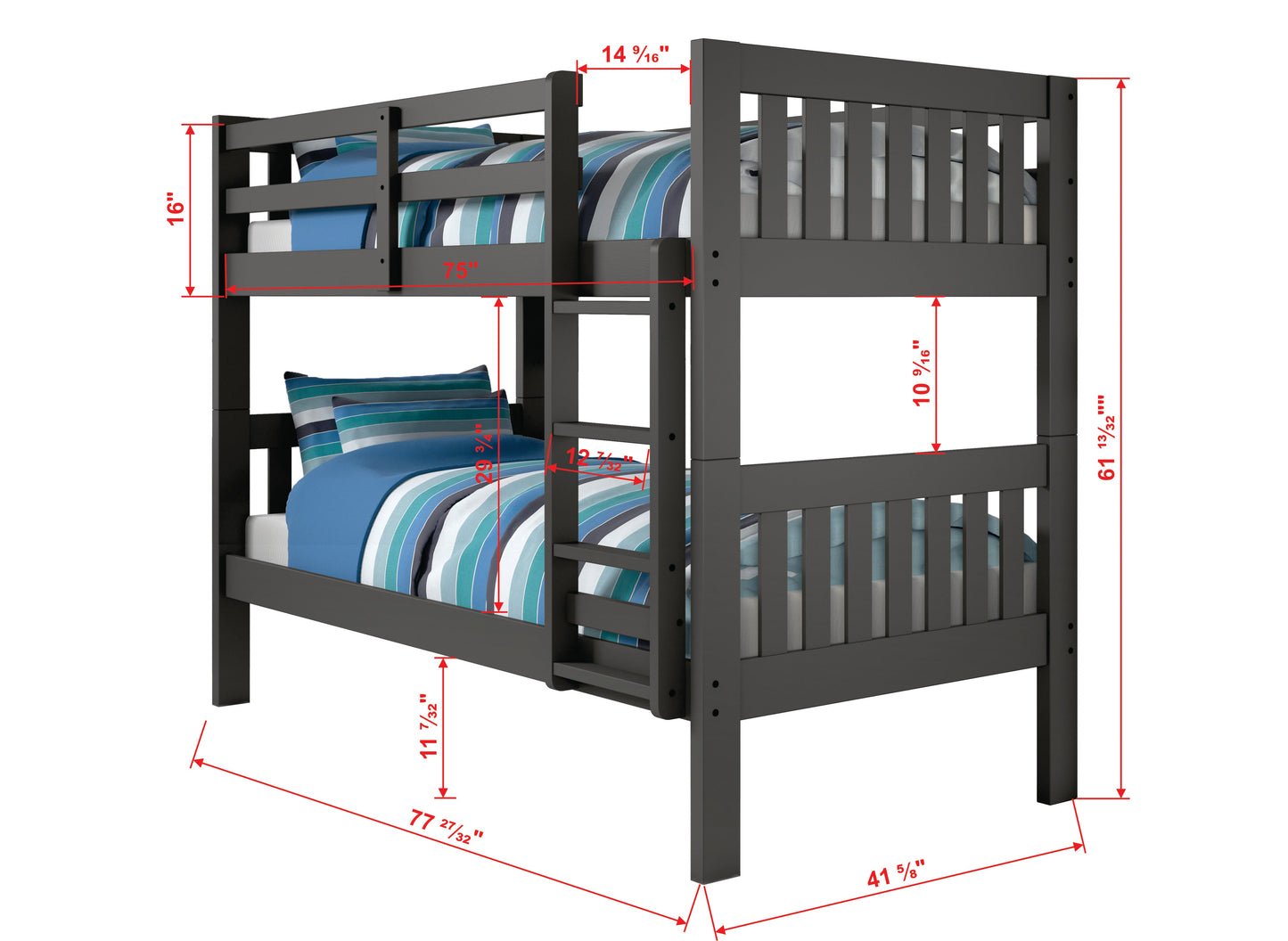 Austin Mission Twin over Twin Bunkbed