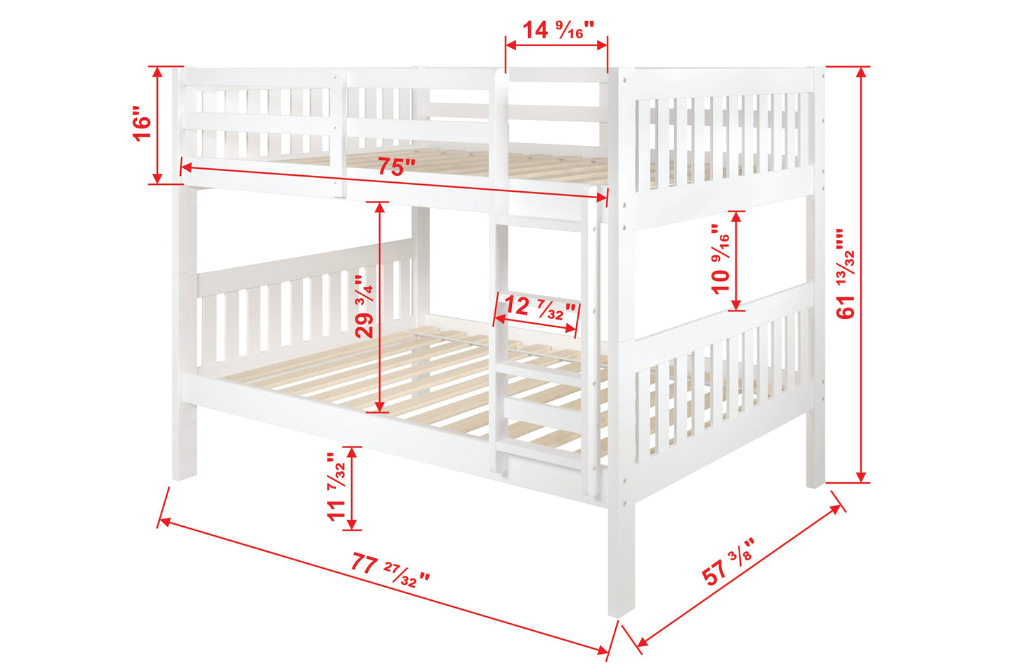 Austin Mission Full over Full Bunkbed