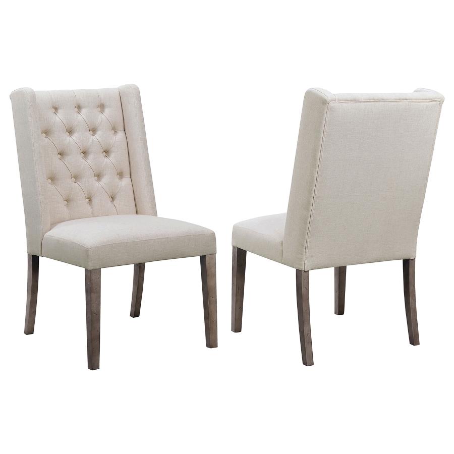 silla Bexley Fabric Upholstered Dining Side en Beige