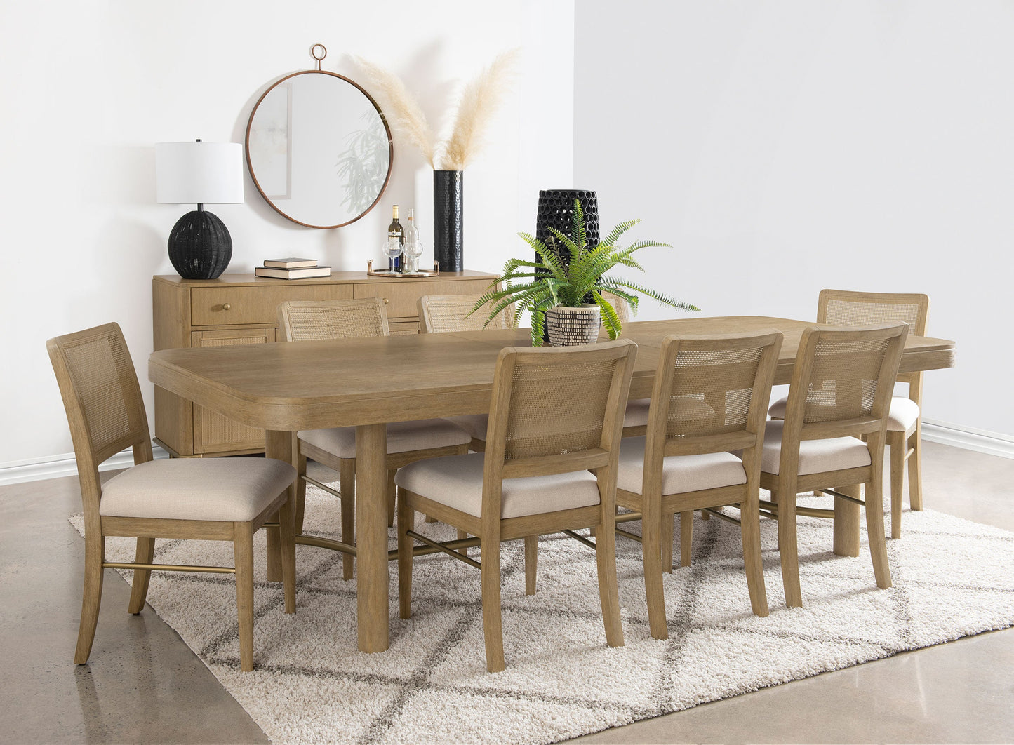 Juego de mesa de comedor extensible Arini, color negro