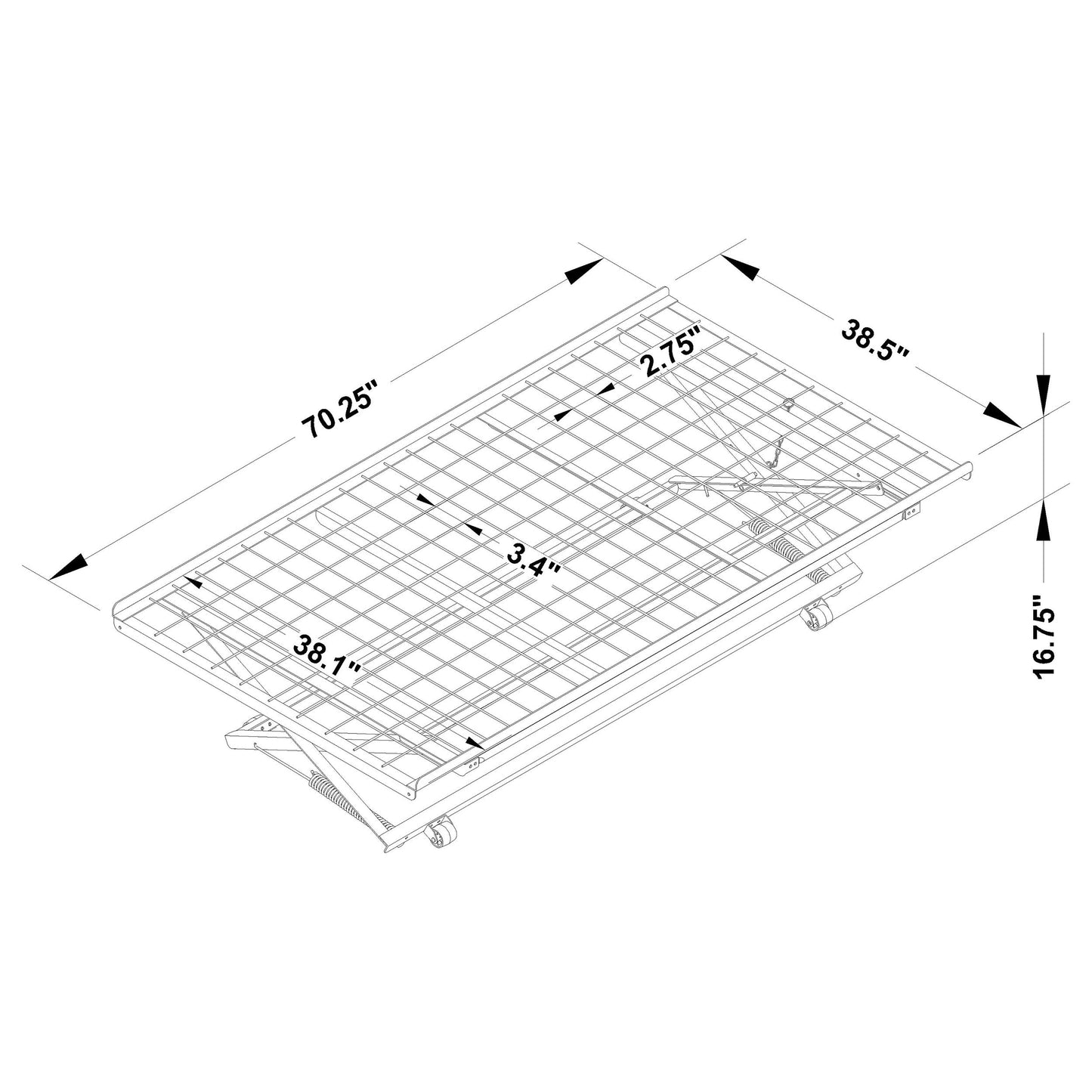 Cama nido desplegable de metal Eden, color negro