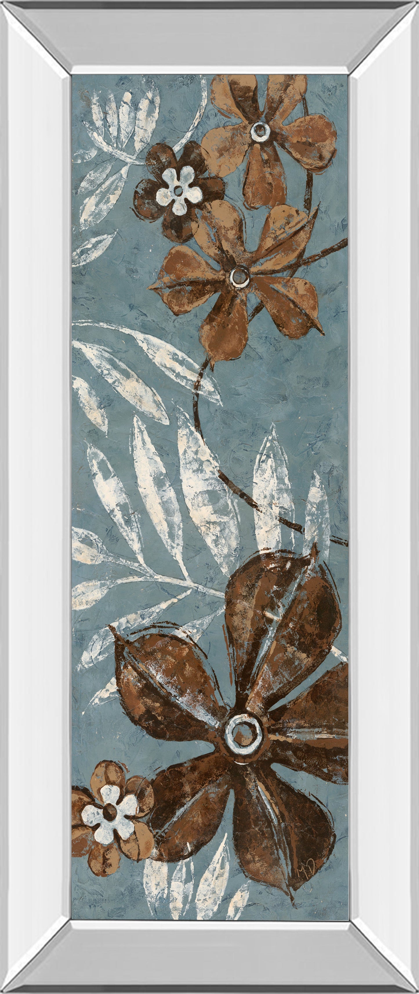 Mirrored Frame Denim Garden I By Maria Donovan