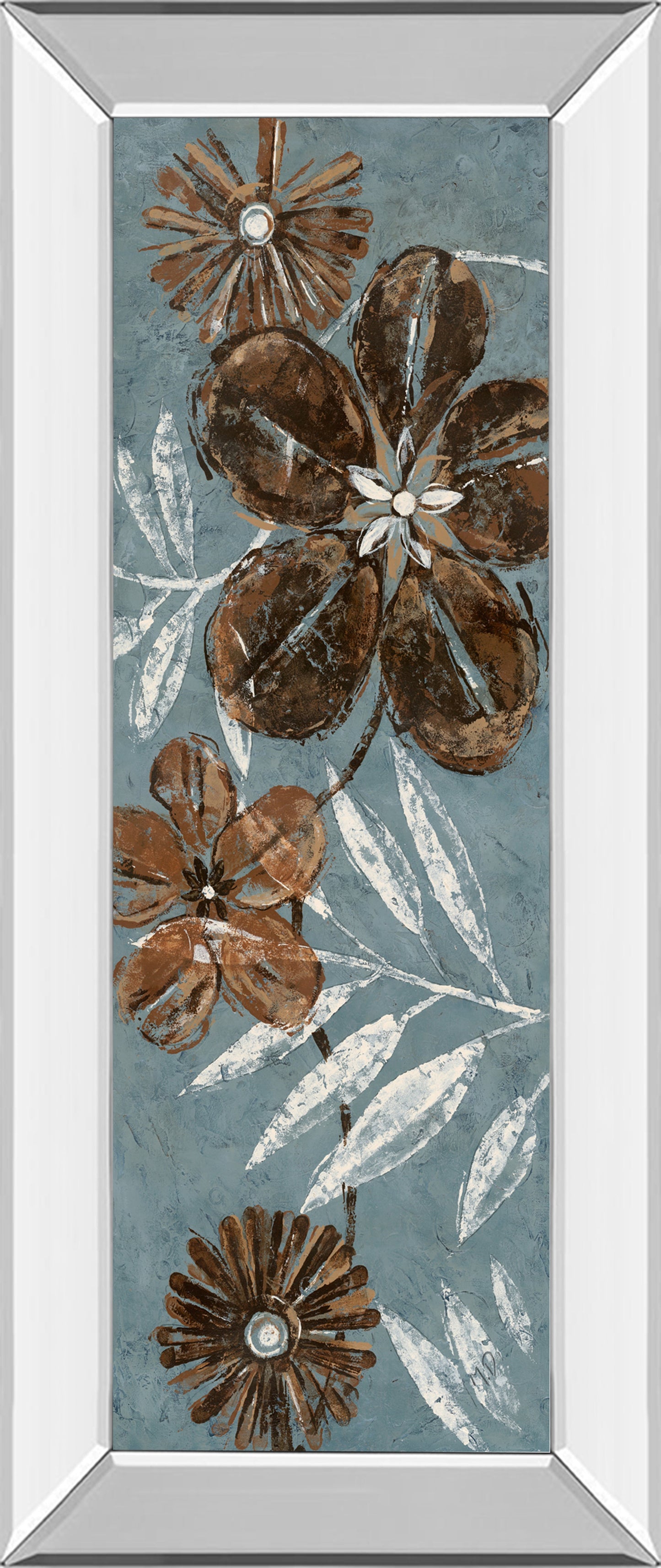 Mirrored Frame Denim Garden II By Maria Donovan