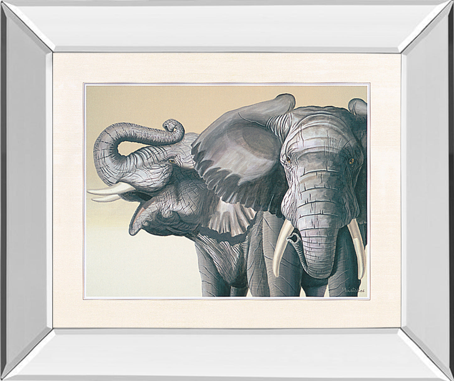 Mirrored Frame Elephant By Peter Moustakas