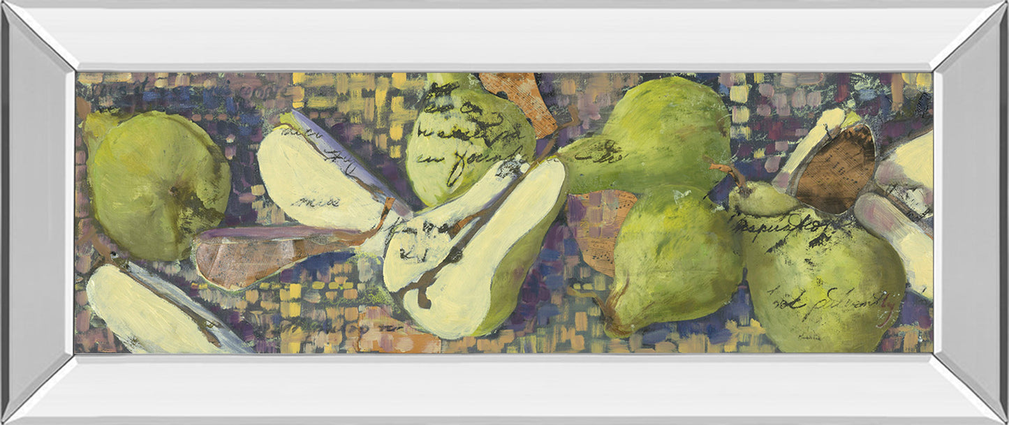 Mirrored Frame Sparkling Pears I By Silvia Rutledge
