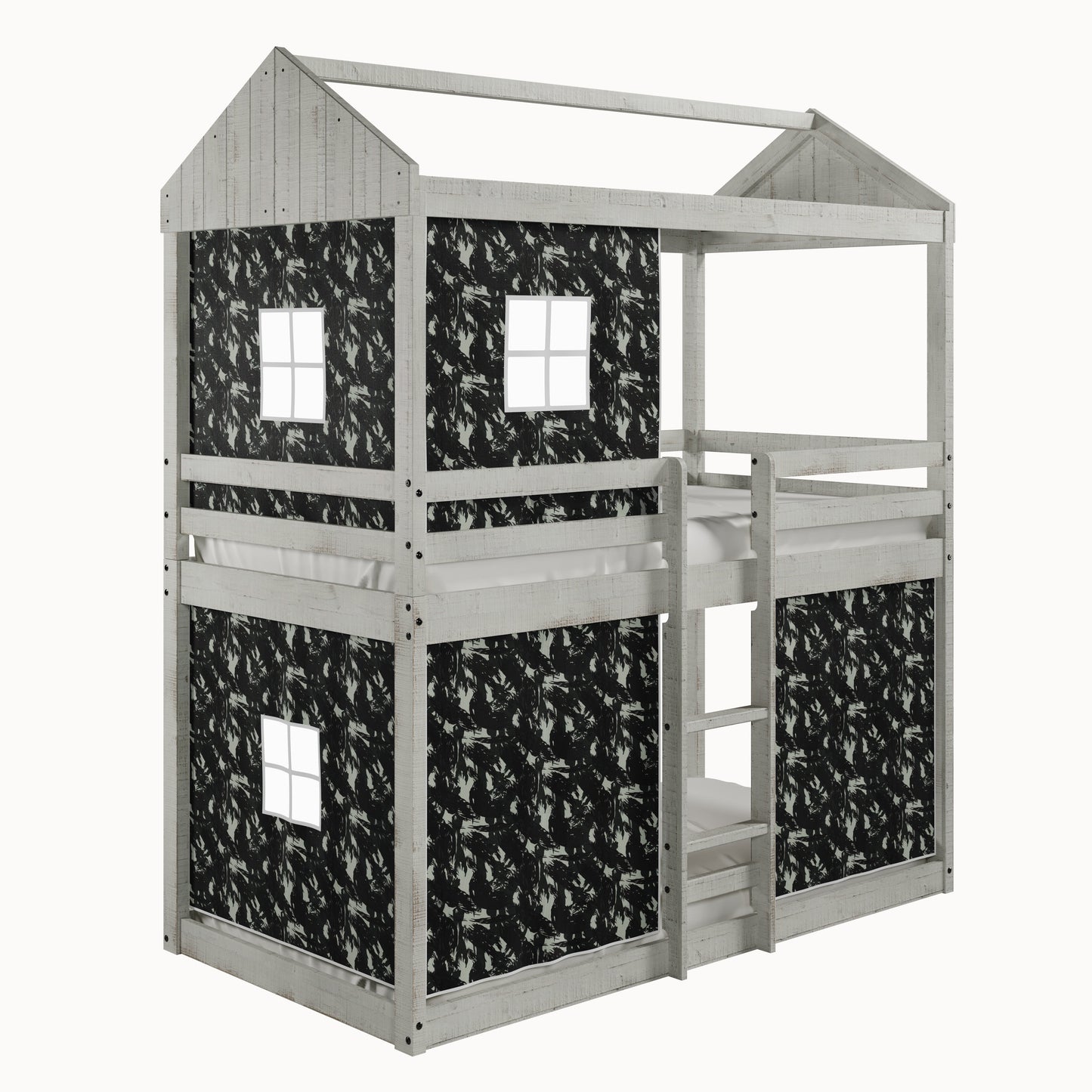 Deer Blind Twin over Twin Fort Bunkbed with Camo Green Tent