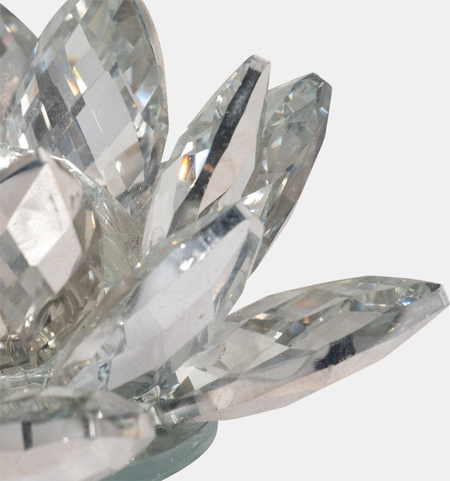 Candelabro votivo de cristal plateado