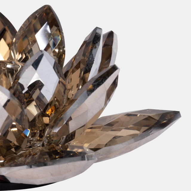 Portavotivas de loto de cristal ámbar