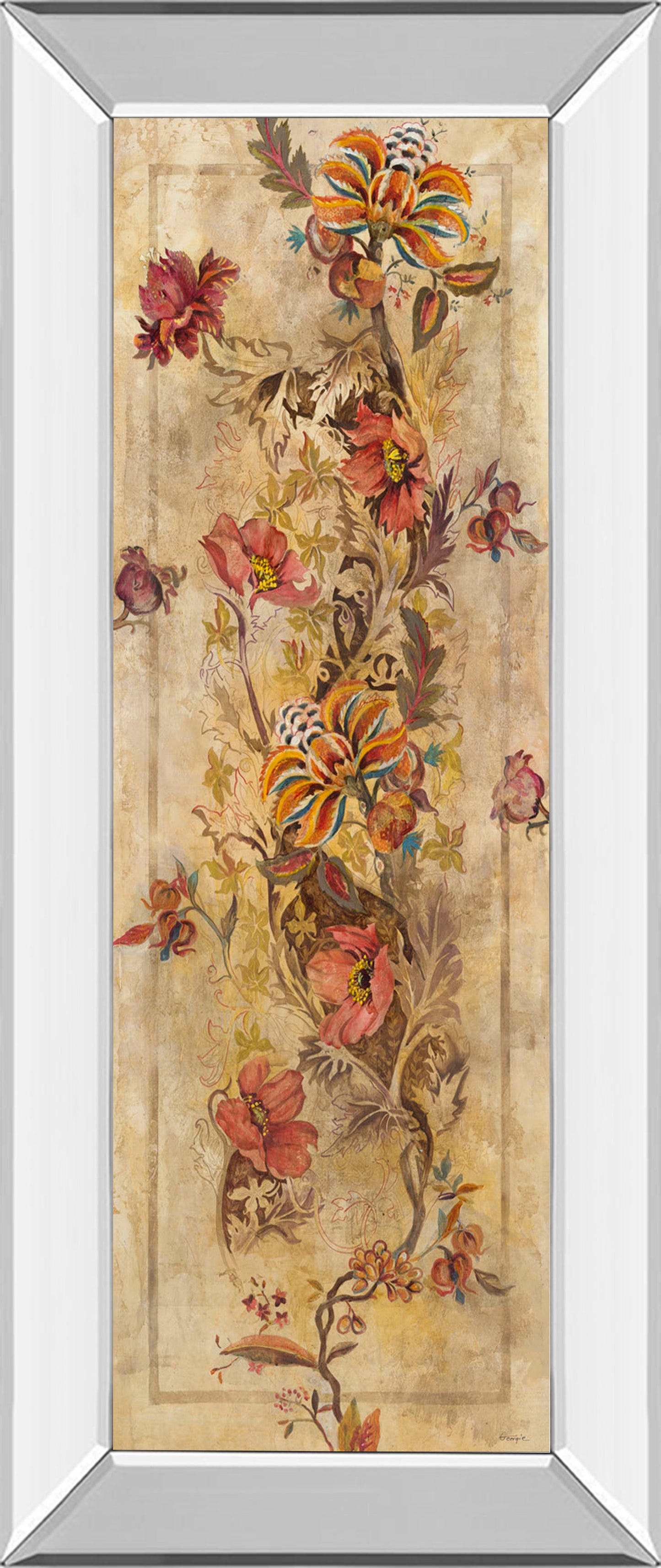 Mirrored Frame Fleur Delicate I By Georgie