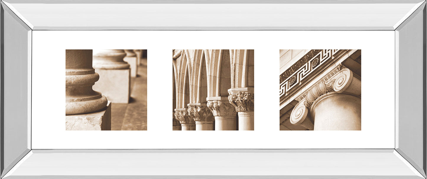 Mirrored Frame Architectual Triptych I By Tony Koukos