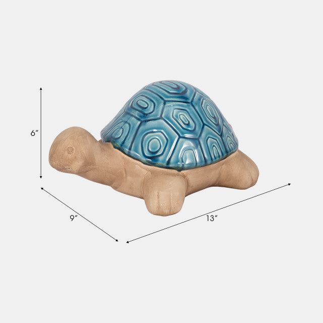 Cer, 13" Tortoise Deco, Turq