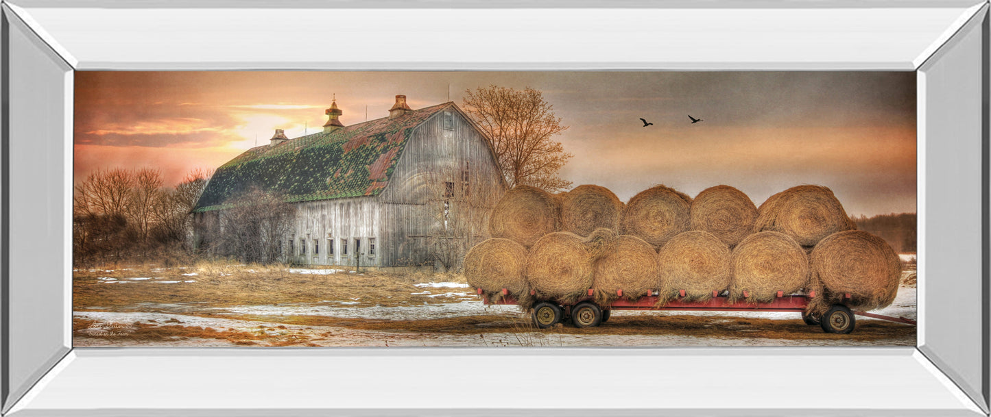 Mirrored Frame Sunset On The Farm By Lori Dieter