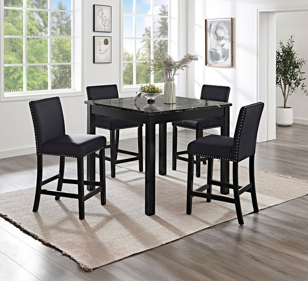Lennon 5-Pk Counter Height Set Black