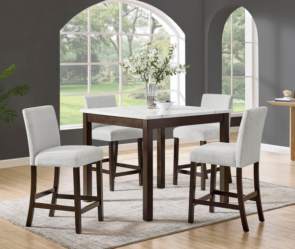 Lennon 5-Pk Counter Height Set Brown