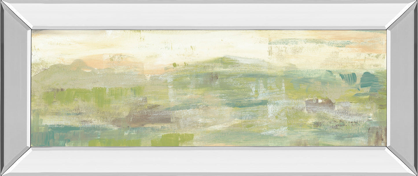 Mirrored Frame Greenery Horizon Line III By Jennifer Goldberger