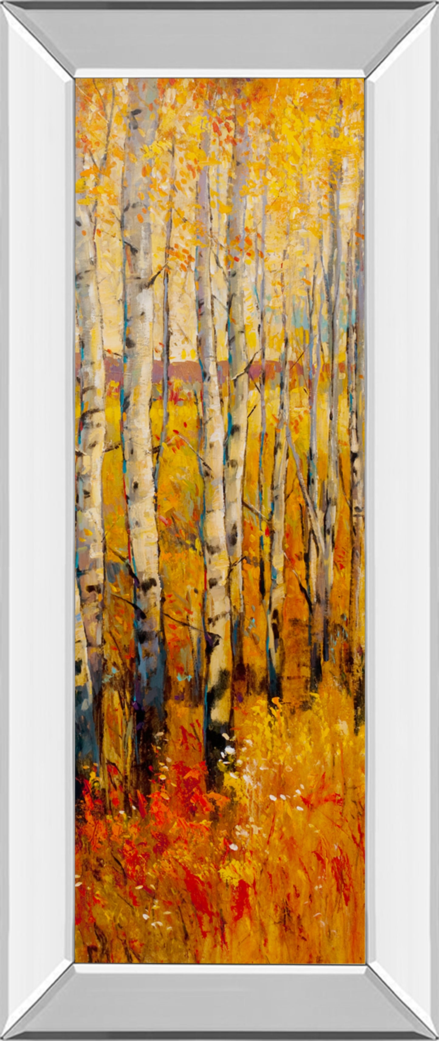 Mirrored Frame Vivid Birch Forest II By Tim Otoole