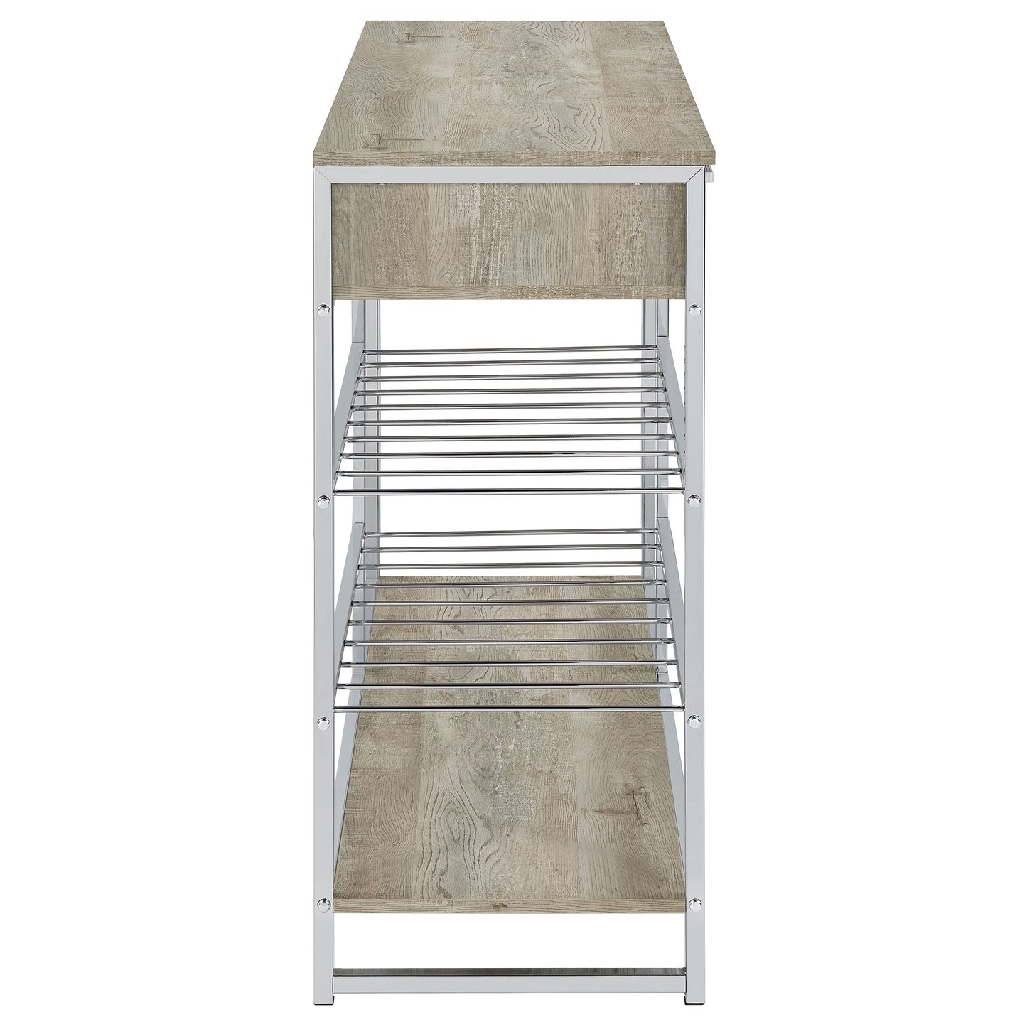 Melrose - Mueble de bar con 2 cajones y botellero para vinos, color gris