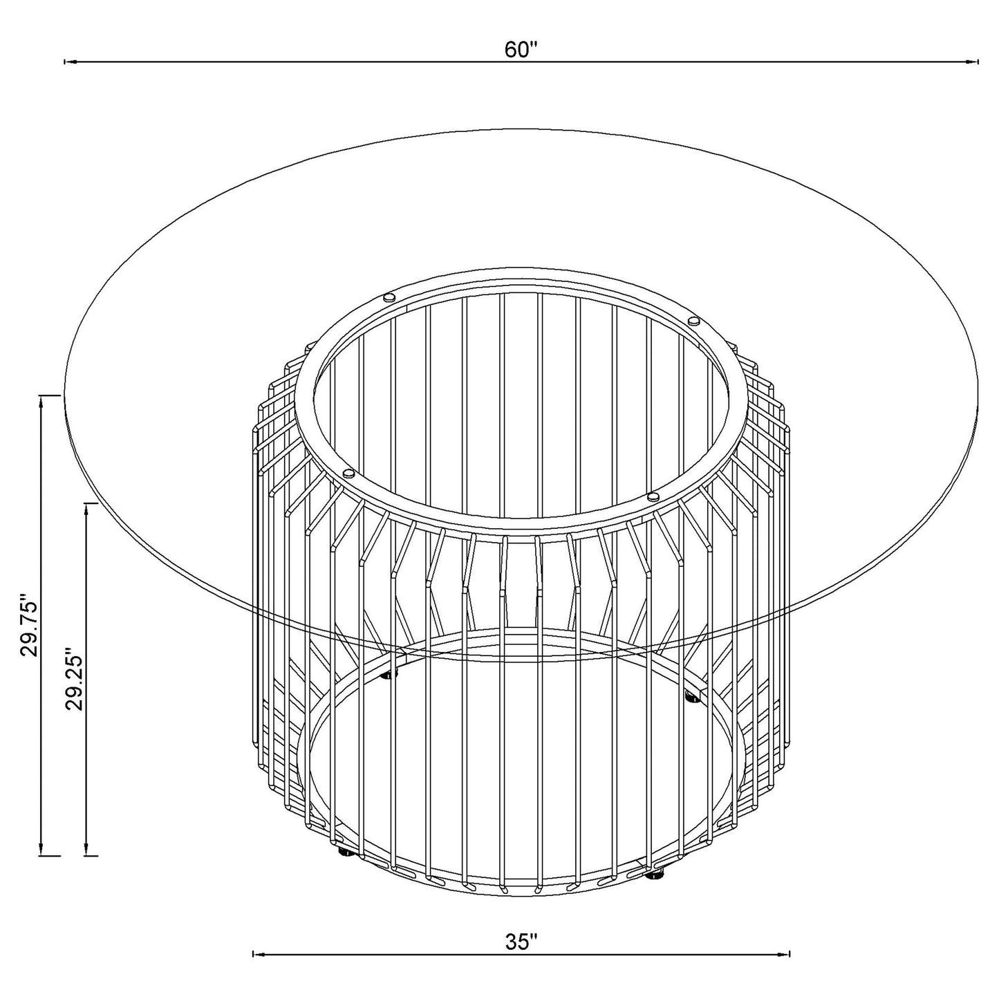 Juego de mesa de comedor Veena con tapa de vidrio redonda cromada