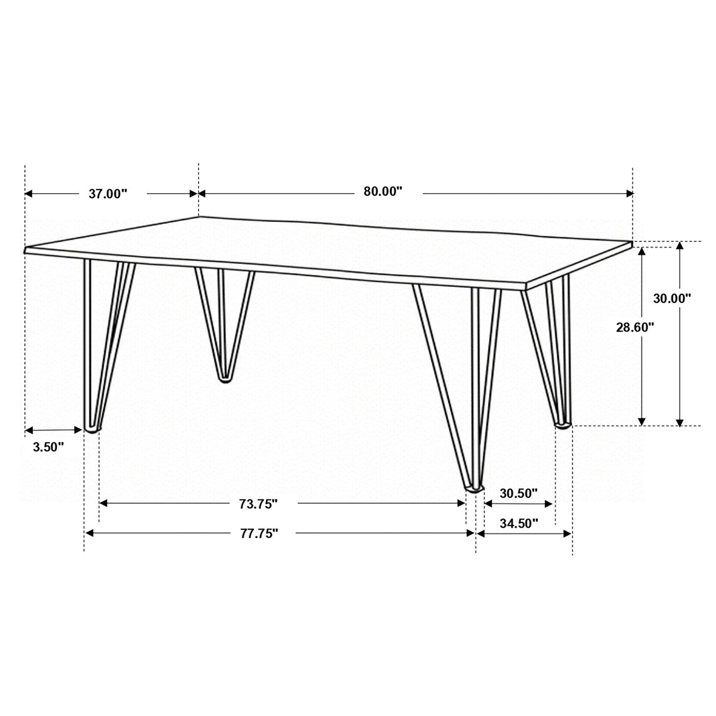 Mesa de comedor Neve de 80 pulgadas con borde natural de sheesham gris