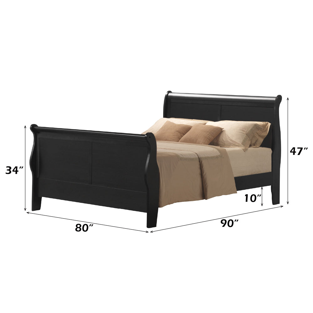 Louis Philippe III Eastern King Bed - Black
