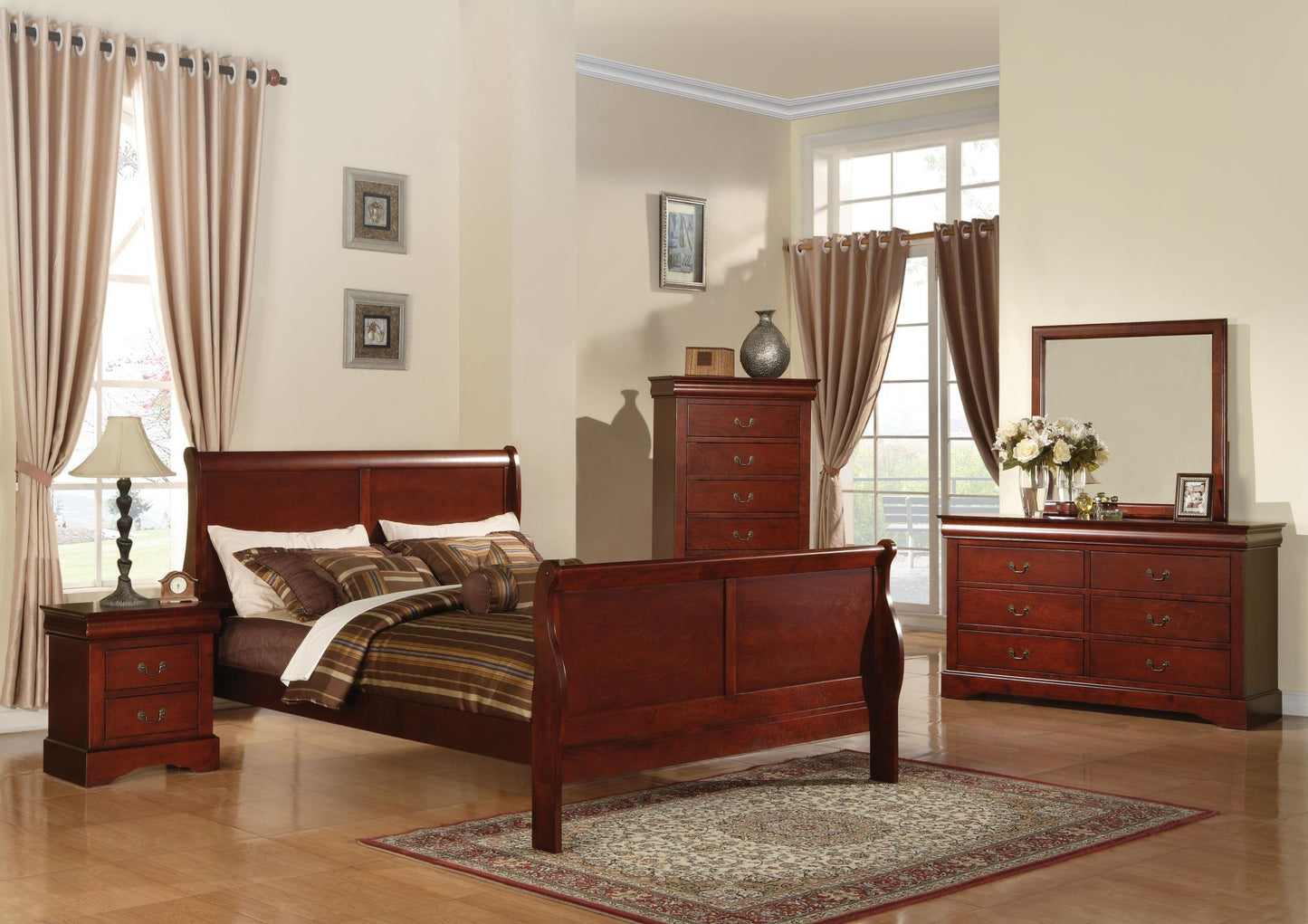 Louis Philippe Queen Bed in Cherry