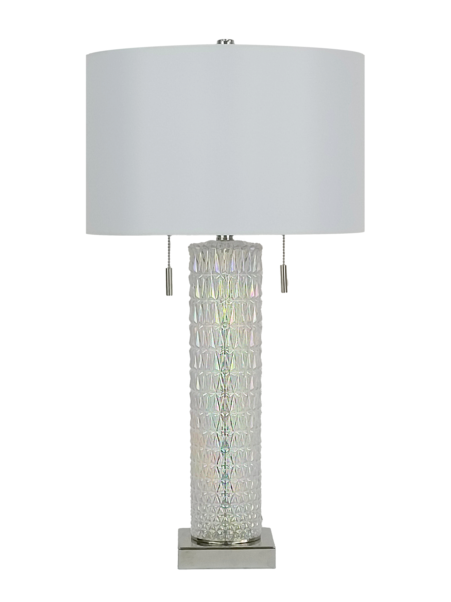Radiant Glow Iridescent Glass & Metal Table Lamp (Case Pack 2)