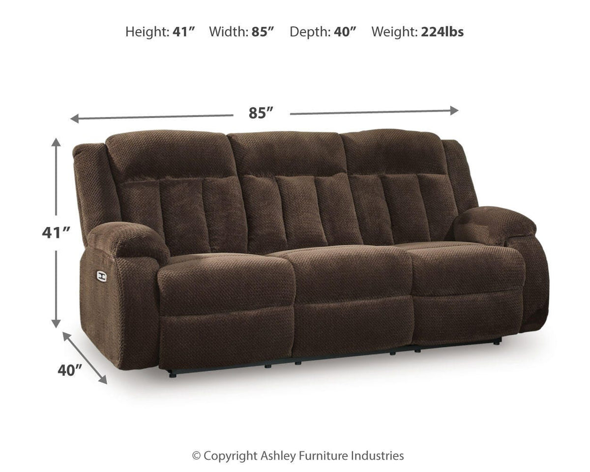 Greely Bend Power Reclining Sofa with Drop Down Table