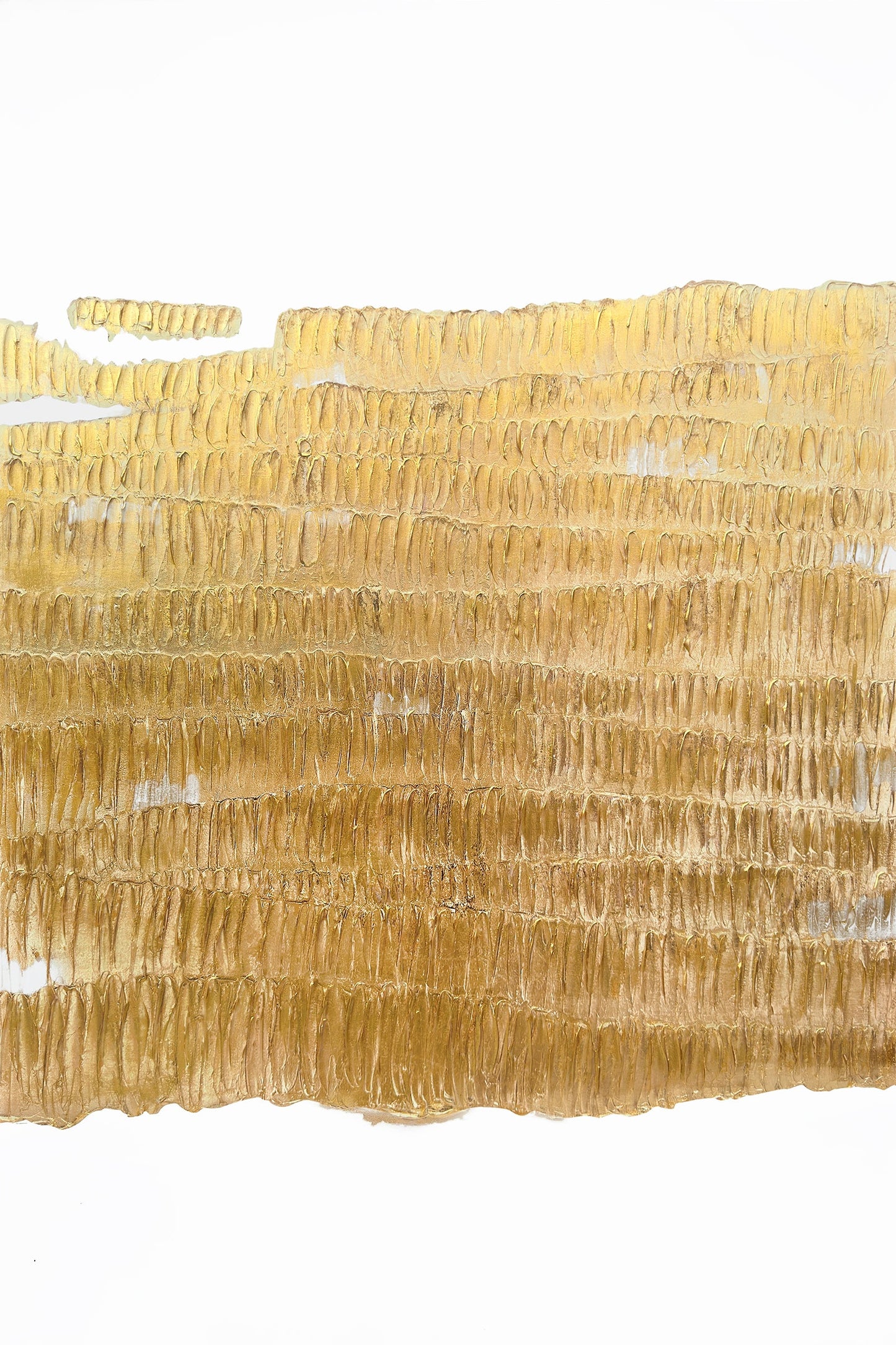 ''Radiant Gold Impression'' Hand-painted Wrapped Canvas