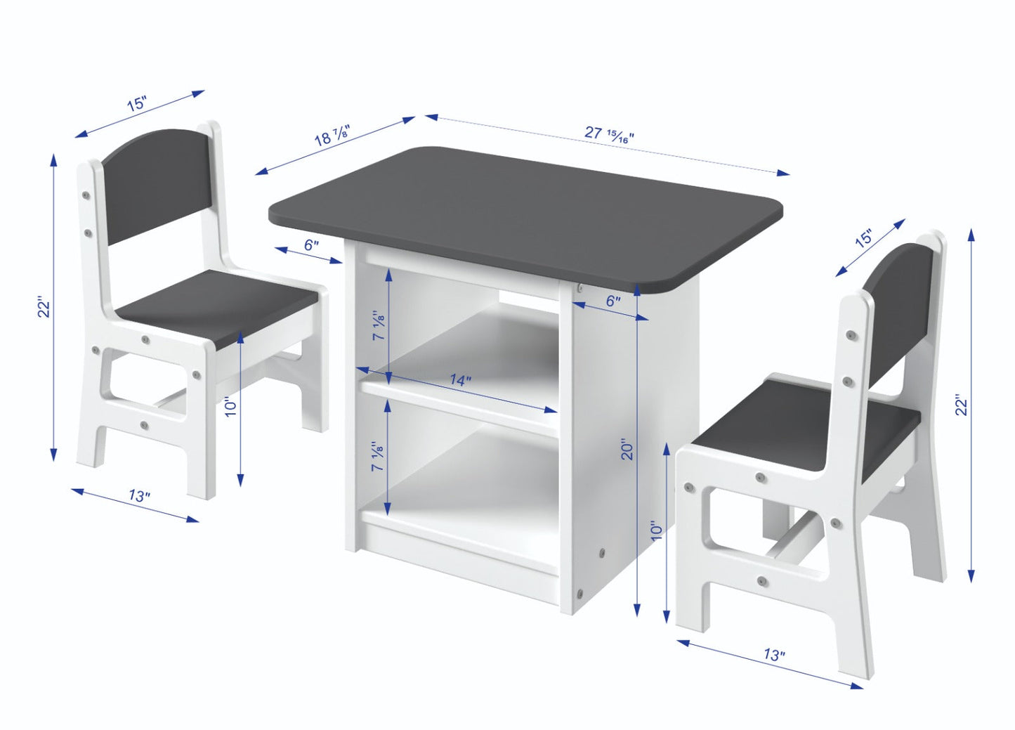 Art & Play Black & Chalkboard Table with Two Chairs Set
