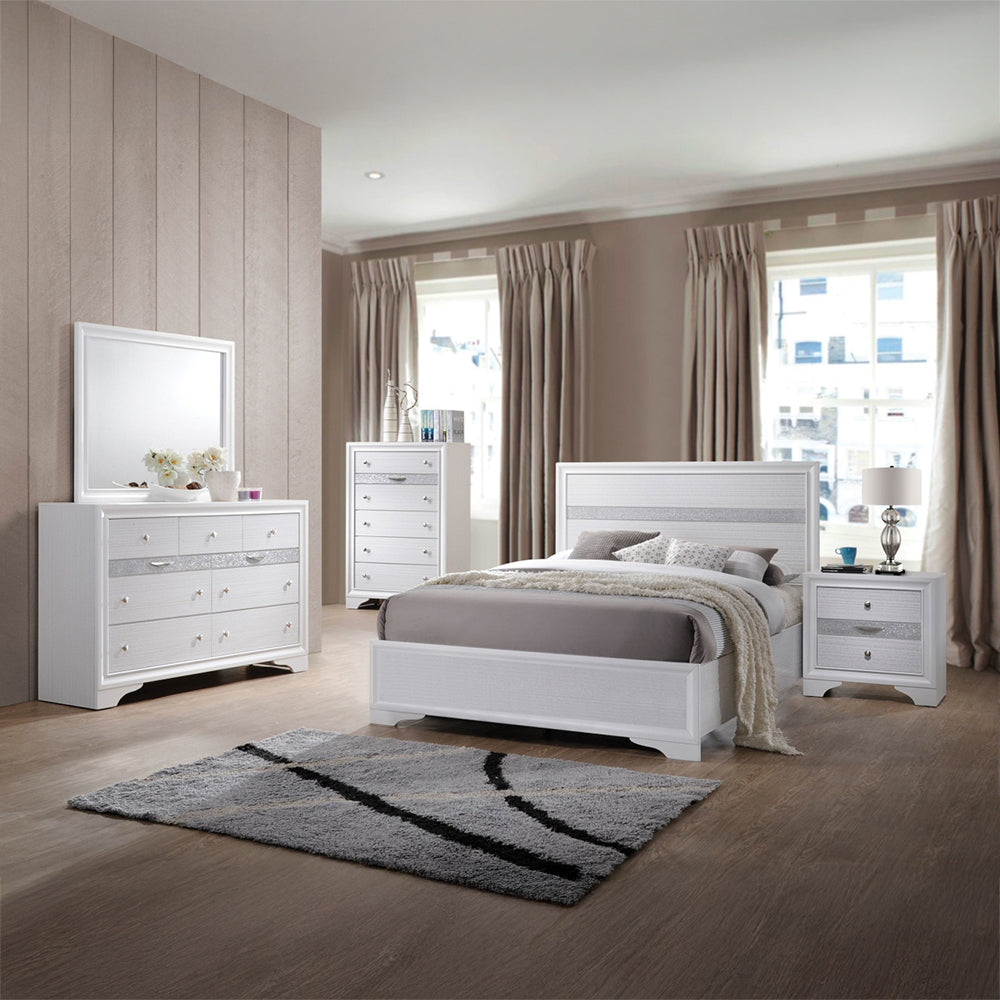 Naima Full Bed - White