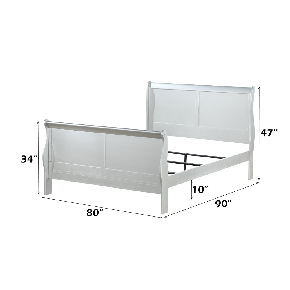 Louis Philippe III Eastern King Bed - Platinum