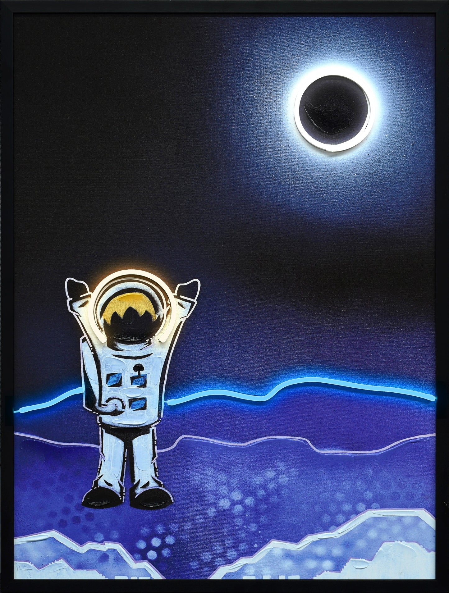 Shoot for the Stars by Joy Hernandez Hand-Embellished LED Canvas in Frame