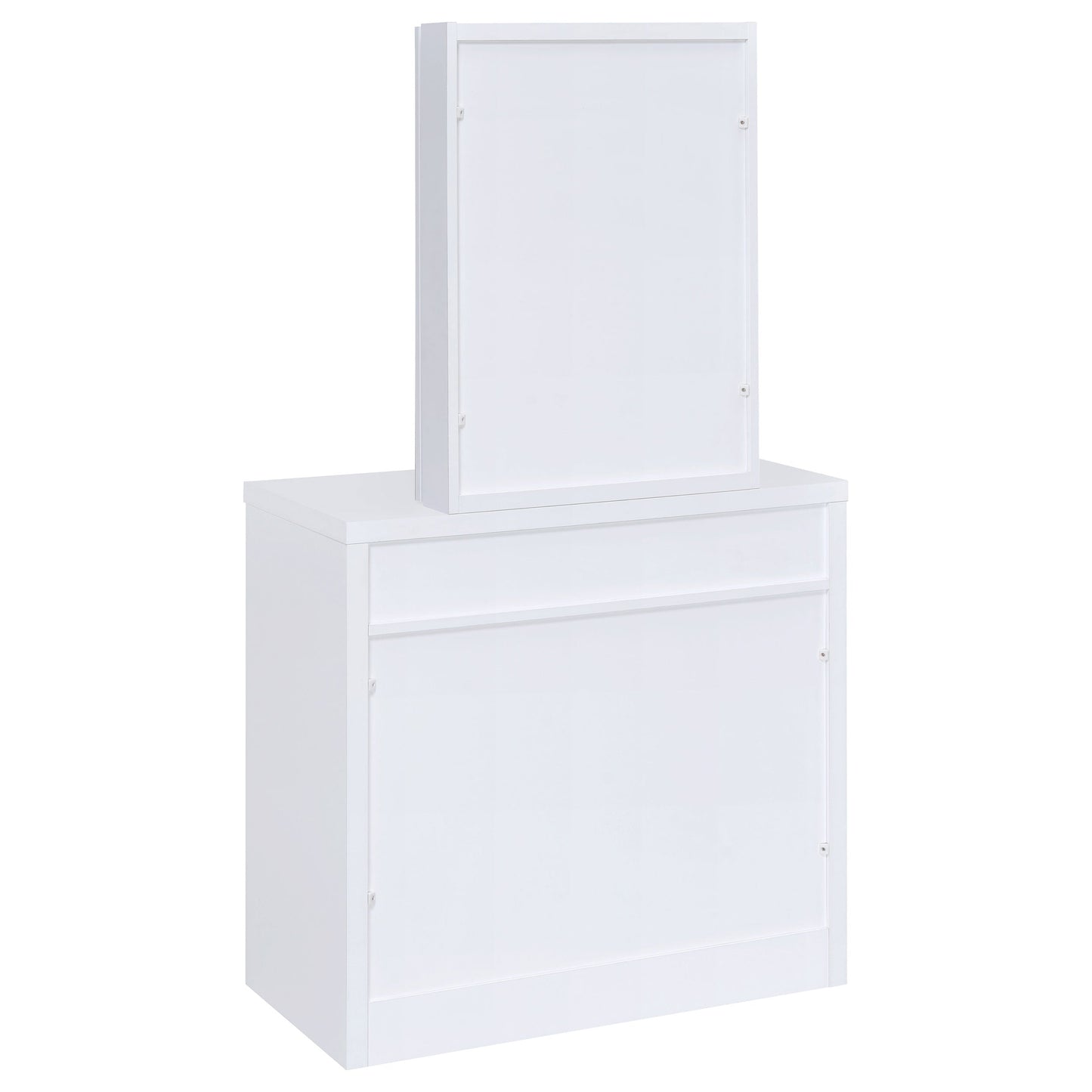 Tocador Harvey con taburete elevable blanco