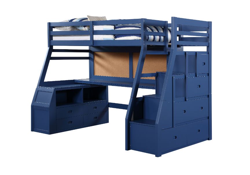 Acme Furniture Jason II Navy Blue Storage Twin Loft Bed