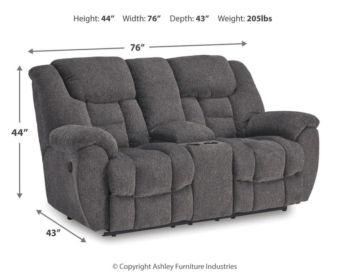 Foreside DBL Rec Loveseat w/Console