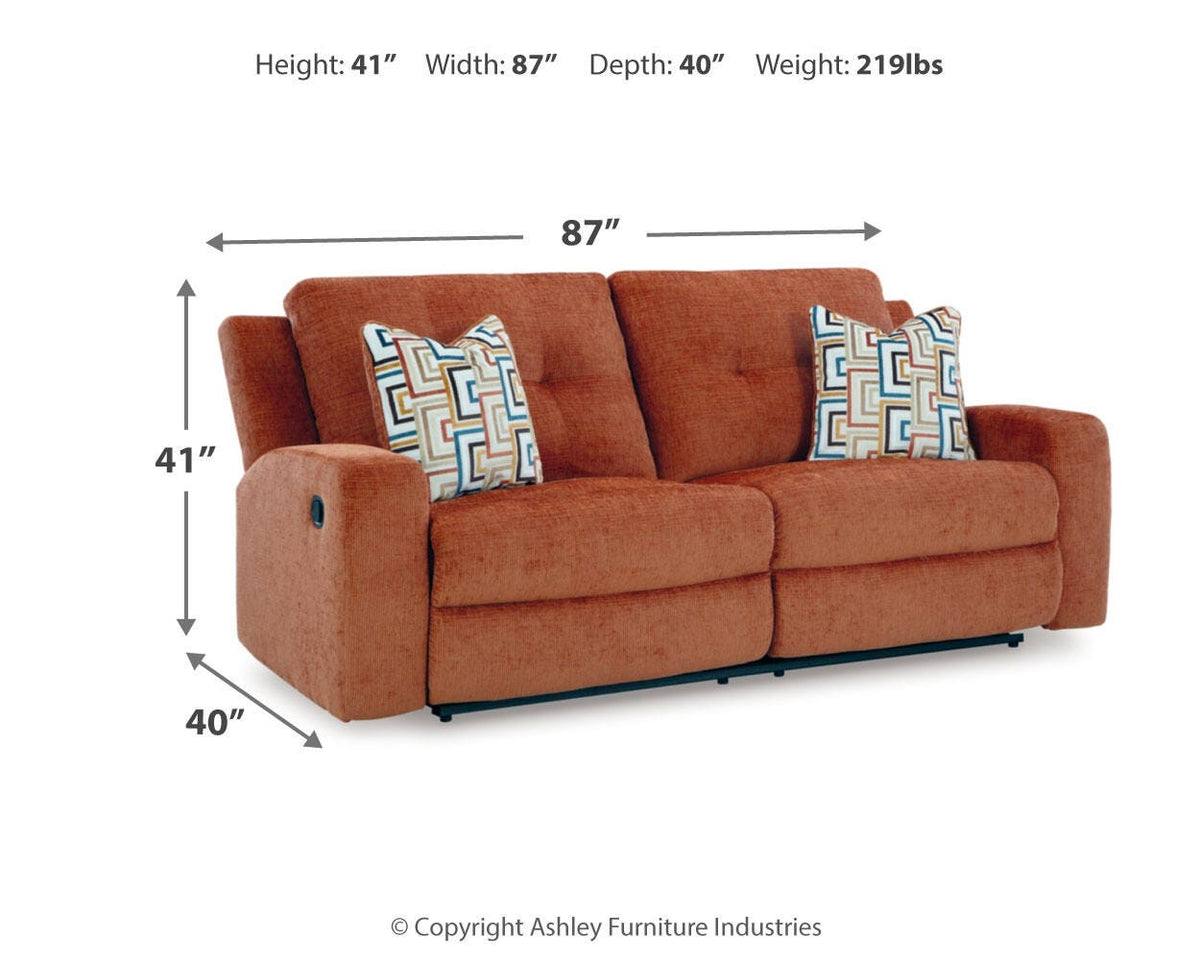 Danum Reclining Sofa in Spice