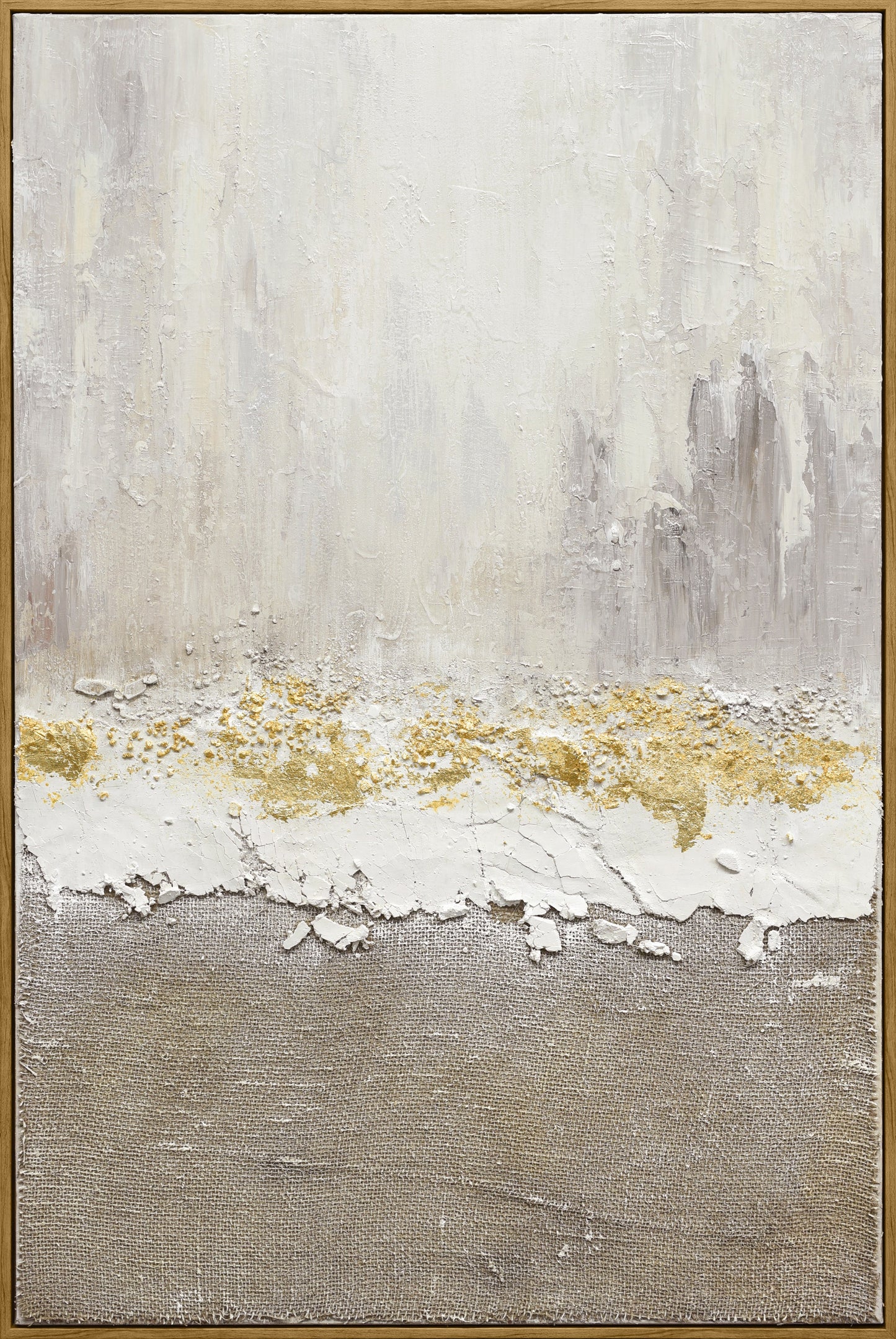 Gilded Strata Hand-Painted Canvas in Frame