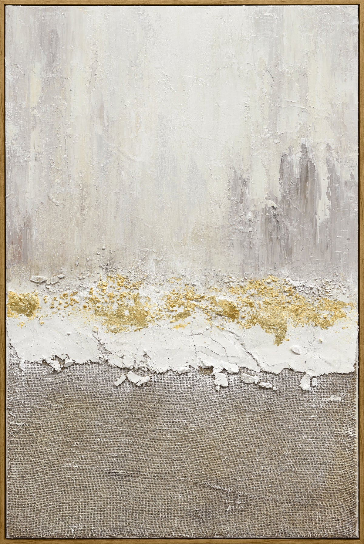 Gilded Strata Hand-Painted Canvas in Frame