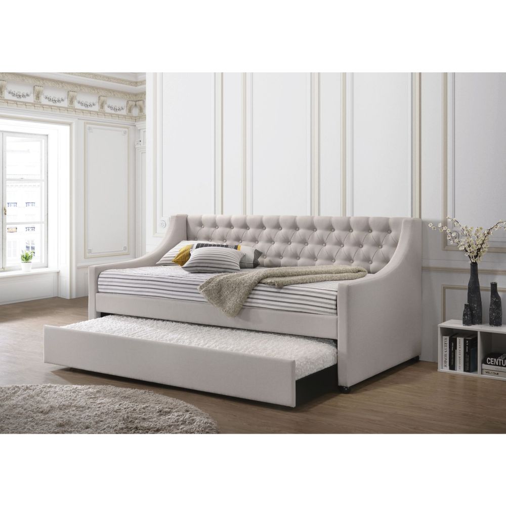 Lianna Daybed W/Trundle (Twin) - Fog Velvet