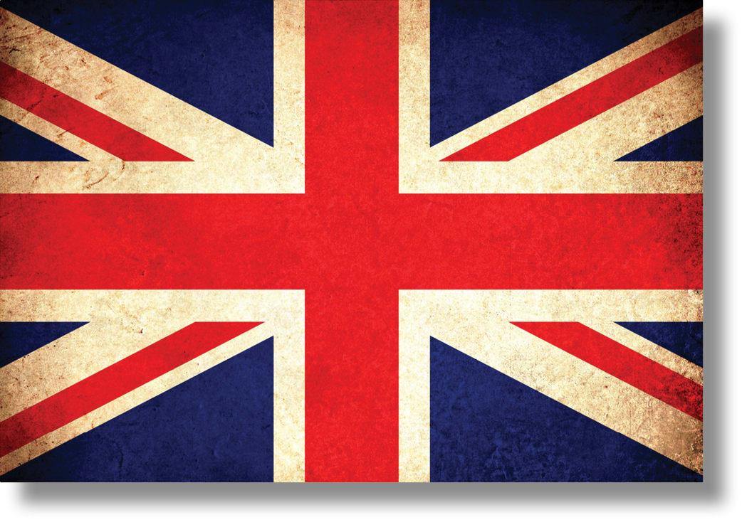 ''Vintage British Flag Art'' Tempered Glass