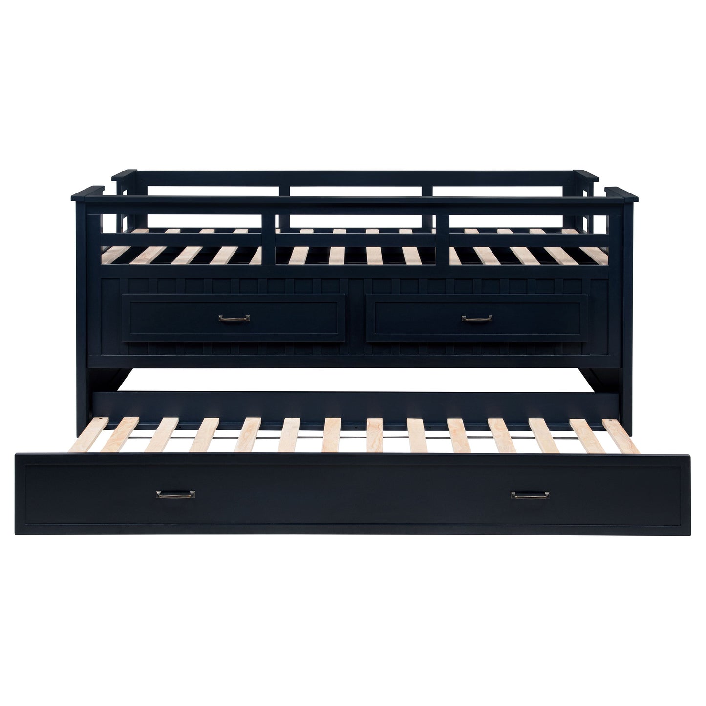 Carlsbad Wood Captains Bed With Trundle Medium Brown