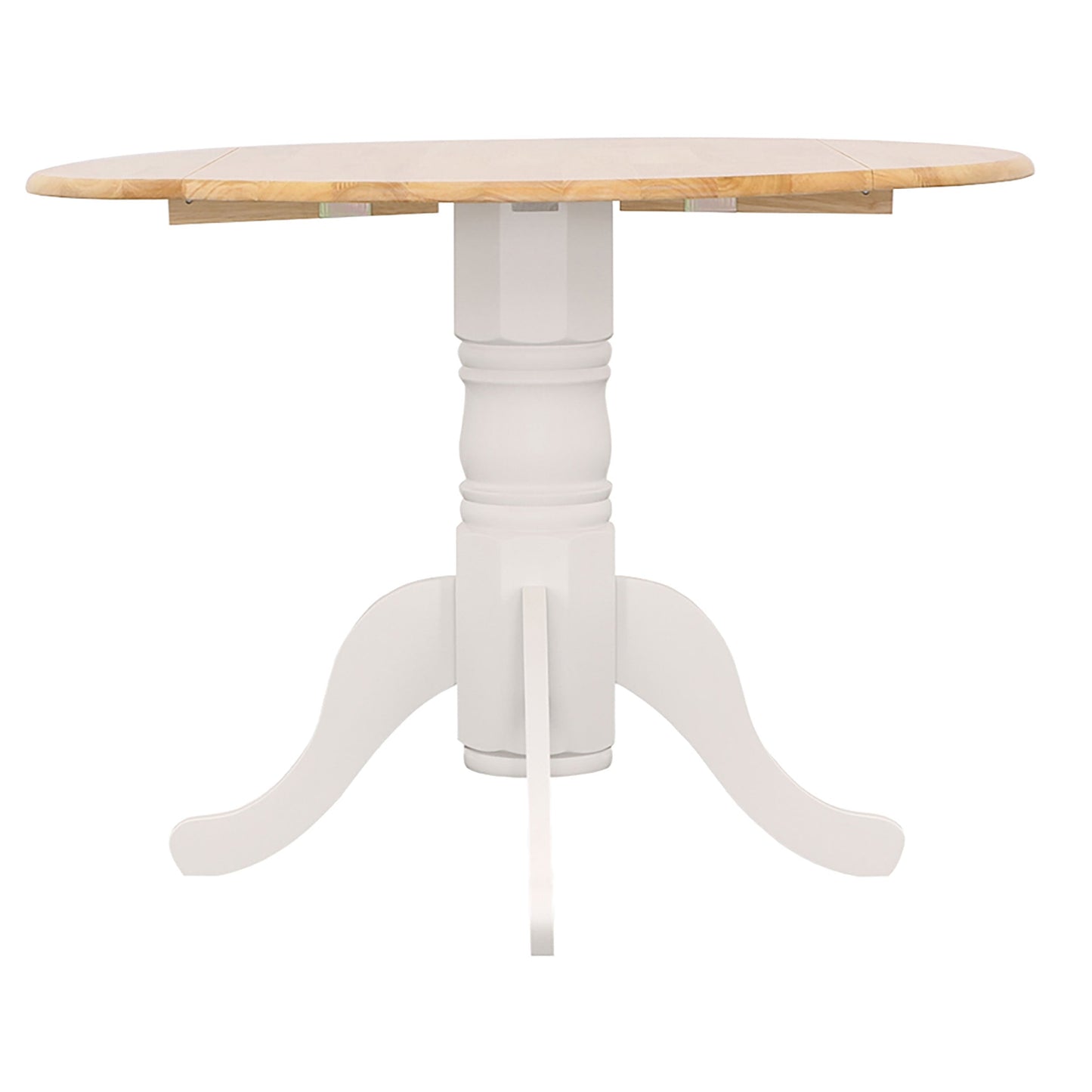 Mesa de comedor extensible Allison redonda de 40 pulgadas con hojas abatibles, color blanco