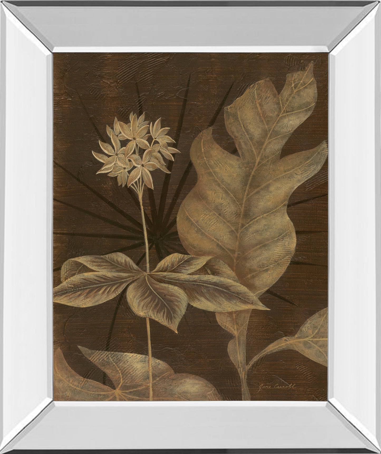 Mirrored Frame Tropical Night I By Jane Carroll