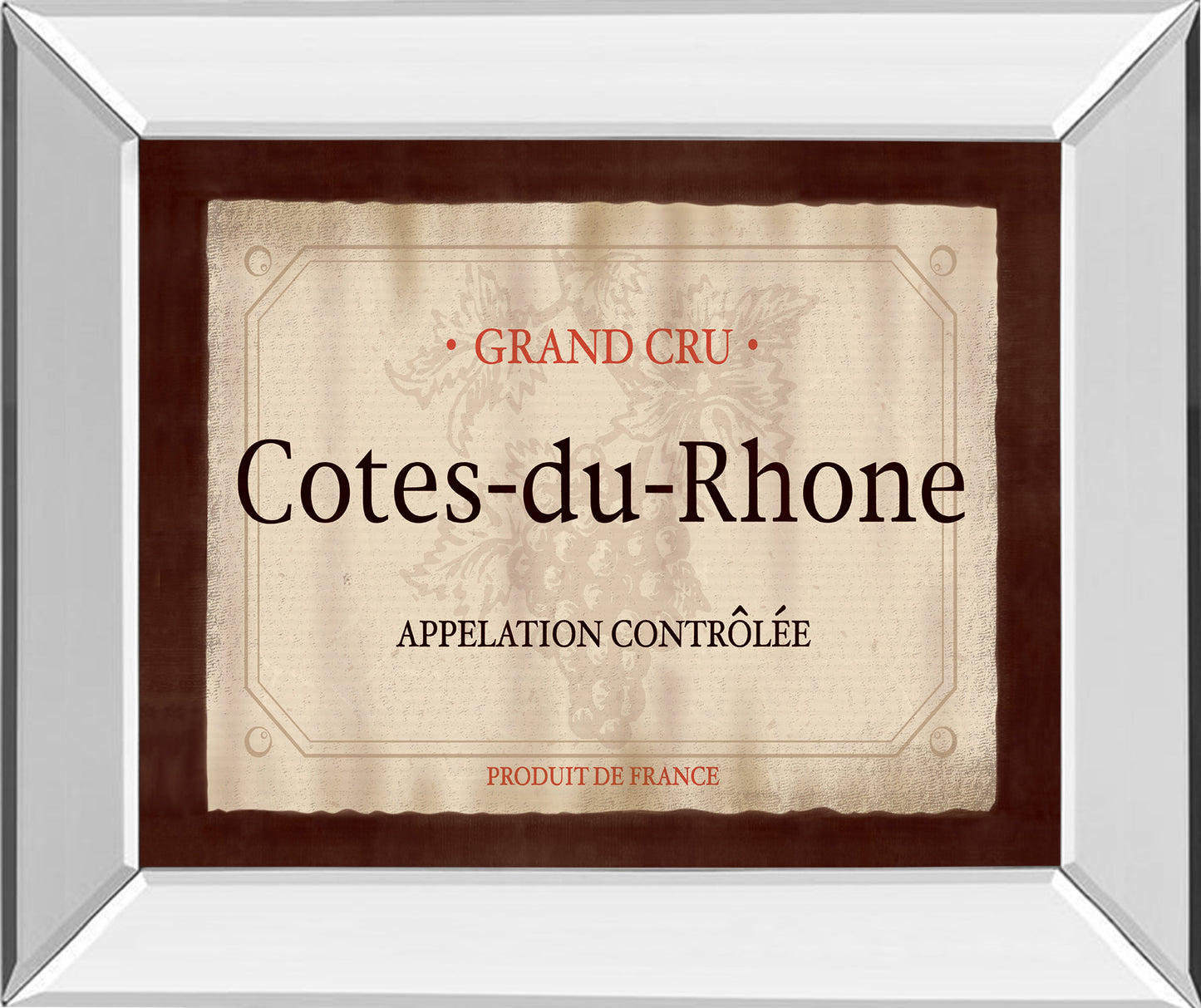 Mirrored Frame Cote Du Rhone By Paola Viveiros