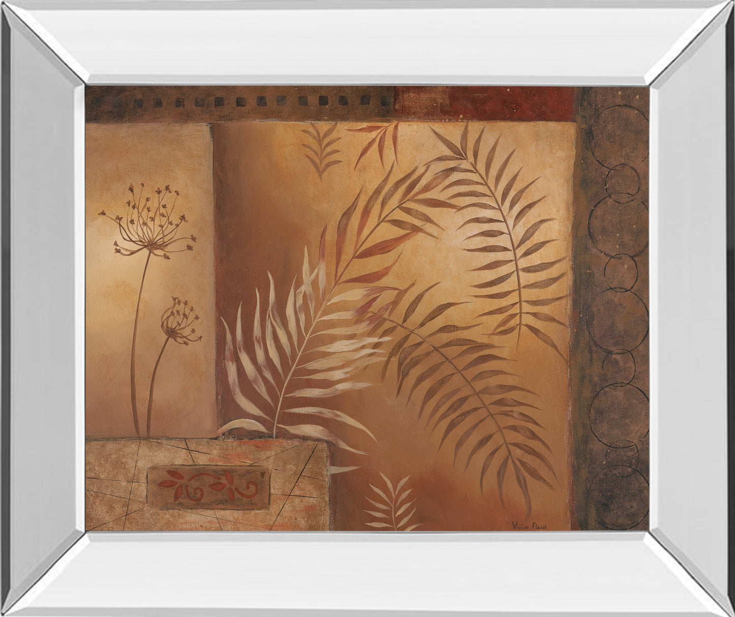 Mirrored Frame Modern Fern I By Vivian Flasch